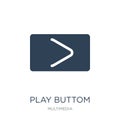 play buttom icon in trendy design style. play buttom icon isolated on white background. play buttom vector icon simple and modern Royalty Free Stock Photo