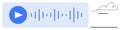 Audio Player Interface with Voice Waveform and Cloud Element Representation Royalty Free Stock Photo