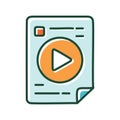 Play button document. A document with a large play button in the center, symbolizing the importance of video content