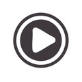 Play Button Icon Circular Shape Media Control Multimedia Sign Triangular Arrow Forward Black and White Simplicity Royalty Free Stock Photo
