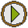 Play button icon with pixel art Royalty Free Stock Photo