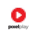 play button icon pixel logo Royalty Free Stock Photo