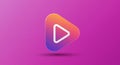A play button icon with a triangular shape, featuring a gradient of warm colors Royalty Free Stock Photo