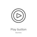 play button icon vector from business collection. Thin line play button outline icon vector illustration. Outline, thin line play Royalty Free Stock Photo