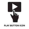 Play button icon vector isolated on white background, logo concept of Play button sign on transparent background, black filled Royalty Free Stock Photo