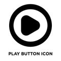 Play button icon vector isolated on white background, logo concept of Play button sign on transparent background, black filled Royalty Free Stock Photo