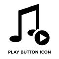 Play button icon vector isolated on white background, logo concept of Play button sign on transparent background, black filled Royalty Free Stock Photo