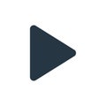 play button icon vector from sosmed concept. Thin line illustration of play button editable stroke. play button linear sign for