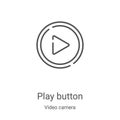 play button icon vector from video camera collection. Thin line play button outline icon vector illustration. Linear symbol for Royalty Free Stock Photo