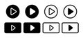 Play button icon. Vector web isolated elements. Video Audio Player Navigate Symbol