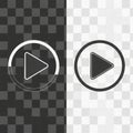 Play button icons, isolated on white background Royalty Free Stock Photo