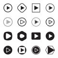 Play button icons. Vector illustration