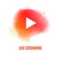 Play Button Live Streaming or Vlogging Concept. Vector Royalty Free Stock Photo