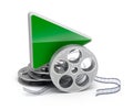 Play button and movie reel Royalty Free Stock Photo