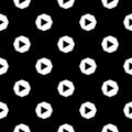 Play button seamless pattern isolated on black background Royalty Free Stock Photo