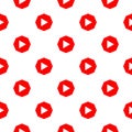 Play button seamless pattern isolated on white background Royalty Free Stock Photo