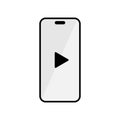 Play button on smartphone screen icon vector Royalty Free Stock Photo