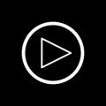 Play button. vector icon in linear style isolated on black. Audio or video icon. Royalty Free Stock Photo