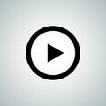 Play button vector icon for video audio media player