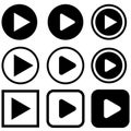 Play button vector icon. Video play illustration symbol. For web sites Royalty Free Stock Photo