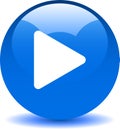 Play button web audio icon blue Royalty Free Stock Photo