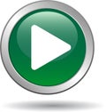 Play button web audio icon green Royalty Free Stock Photo