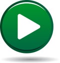 Play button web audio icon green Royalty Free Stock Photo