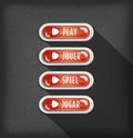 Play Buttons Design In Multiple Languages For Game Ui Royalty Free Stock Photo