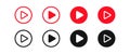 Play buttons. Web icon isolated set. Vector