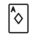 Play card vector thin   line    icon Royalty Free Stock Photo