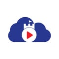 Play castle cloud shape concept logo design.