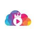 Play castle cloud shape concept logo design.