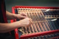 Play the cimbalom