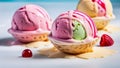 A play of colors: ice cream that pleases the eye and the palate. Generated by AI.