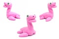 Play doh Elasmosaurus on white background Royalty Free Stock Photo