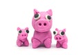 Play doh Family Pig on white background