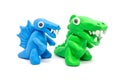 Play doh Tyrannosaurus Spinosaurus on white background