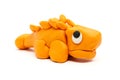 Play dough Ankylosaurus on white background