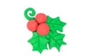 Play dough flower christmas on white background Royalty Free Stock Photo
