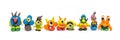 Play dough group monsters on white background Royalty Free Stock Photo