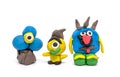 Play dough group monsters on white background Royalty Free Stock Photo