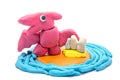 Play dough Pteranodon on white background Royalty Free Stock Photo