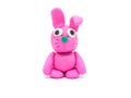 Play dough rabbit on white background Royalty Free Stock Photo
