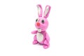 Play dough rabbit on white background Royalty Free Stock Photo