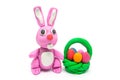 Play dough rabbit on white background Royalty Free Stock Photo