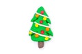 Play dough Tree christmas on white background Royalty Free Stock Photo
