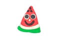 Play dough Watermelon fruit imitation on white background