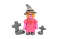 Play dough Witch on white background Royalty Free Stock Photo