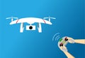 Play drone by remote controller, vector design Royalty Free Stock Photo