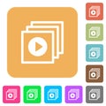 Play files rounded square flat icons